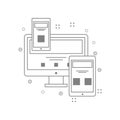 computer, display, mobile, monitor icon. Element of ai icons for mobile concept and web apps. Thin line computer, display, mobile Royalty Free Stock Photo