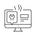 computer display repair line icon vector illustration Royalty Free Stock Photo