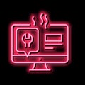 computer display repair neon glow icon illustration Royalty Free Stock Photo