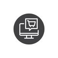 Computer display with shopping cart icon vector