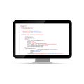 Computer display with simple website HTML code Royalty Free Stock Photo