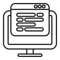 Computer displaying code on screen, programming and software development concept Royalty Free Stock Photo
