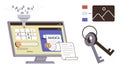 Digital Invoice Management and Data Processing Concept with Keys Highlighting Access Control Royalty Free Stock Photo