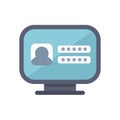 Computer displaying user profile with login and password form Royalty Free Stock Photo