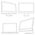 Computer displays and laptop