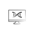 Computer, DNA icon. Element of biology icon for mobile concept and web apps. Hand drawn Computer, DNA icon can be used for web and Royalty Free Stock Photo