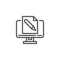 Computer document edit line icon