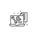 Computer document time icon. Simple line, outline vector of project management icons for ui and ux, website or mobile application Royalty Free Stock Photo