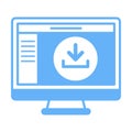 Computer Download Flat Colored Icon for Data Transfer Royalty Free Stock Photo