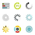 Computer download icons set, flat style