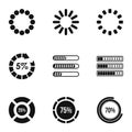 Computer download icons set, simple style