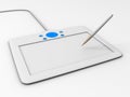 Computer drawing tablet with pen Royalty Free Stock Photo