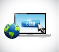 Computer e crm button illustration Royalty Free Stock Photo