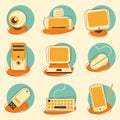 Computer and Electronics Icon Set Royalty Free Stock Photo