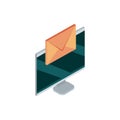 Computer email message correspondence mail isometric