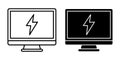 Computer Energy Black Icon Bundle for Power and Performance Royalty Free Stock Photo