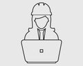 Computer Engineer line Icon. Royalty Free Stock Photo