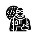 computer engineer worker glyph icon vector illustration Royalty Free Stock Photo