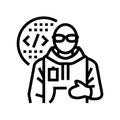 computer engineer worker line icon vector illustration Royalty Free Stock Photo