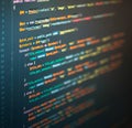 Computer engineering of web site in the code editor Royalty Free Stock Photo