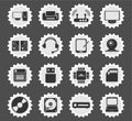 Computer equipment simple icons Royalty Free Stock Photo