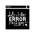 computer error glyph icon vector illustration