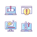 Computer errors RGB color icons set Royalty Free Stock Photo