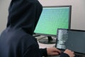 Computer expert hacker use technical knowledge to break into a computerized system