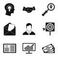 Computer facilities icons set, simple style Royalty Free Stock Photo