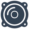Computer fan cooler or audio speaker glyph icon for technology and hardware Royalty Free Stock Photo