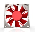 Computer fan for cpu or power supply - isolated on white Royalty Free Stock Photo