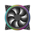 Computer fan with RGB light isolated on white background, vector Royalty Free Stock Photo