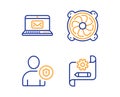 Computer fan, Security and E-mail icons set. Cogwheel blueprint sign. Vector Royalty Free Stock Photo