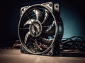 A computer fan used to keep components cool and prevent overheating created with Generative AI