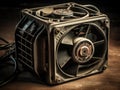 A computer fan used to keep components cool and prevent overheating created with Generative AI