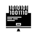 computer fatal error glyph icon vector illustration