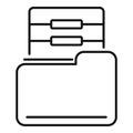 Computer file folder icon, outline style