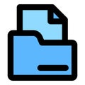 Computer file folder icon, outline style