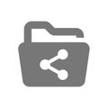 Computer file folder with share symbol