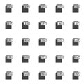Computer file formats vector icons set Royalty Free Stock Photo