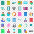 Computer file icons set, cartoon style Royalty Free Stock Photo