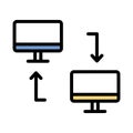 Computer fill inside vector icon which can easily modify or edit Royalty Free Stock Photo