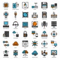 About computer filled outline icon set Royalty Free Stock Photo