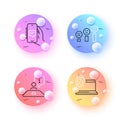 Computer fingerprint, Customer satisfaction and Interview minimal line icons. For web application, printing. Vector