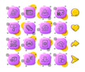 Computer fingerprint, Packing boxes and Engineering team line icons. For web app, printing. App 3d buttons icons Vector