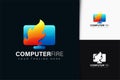 Computer fire logo design with gradient Royalty Free Stock Photo