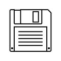 Floppy disk (diskette) icon. Symbol of conservation or information. Royalty Free Stock Photo
