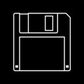 Floppy disk (diskette) icon. Symbol of conservation or information. Royalty Free Stock Photo