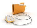 Computer Folder with Computer Mouse Royalty Free Stock Photo