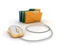 Computer Folder with Computer Mouse Royalty Free Stock Photo